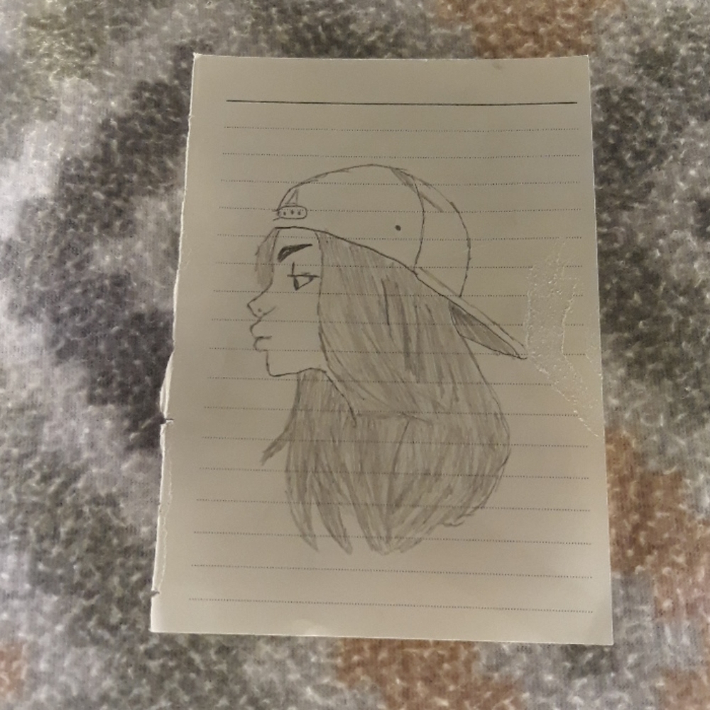 A drawing of a girl